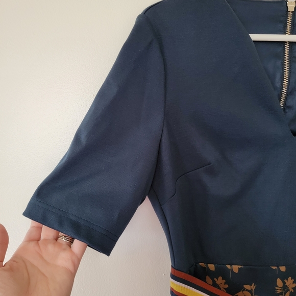 NWT Ted Baker London Madiiy Savanna Bodycon Dress Ted Size 3 US 8-10 navy floral - Picture 6 of 12